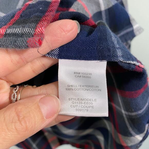 Equipment Women’s Red White and Grey Plaid Button Up Flannel Shirt Size S - Picture 7 of 9
